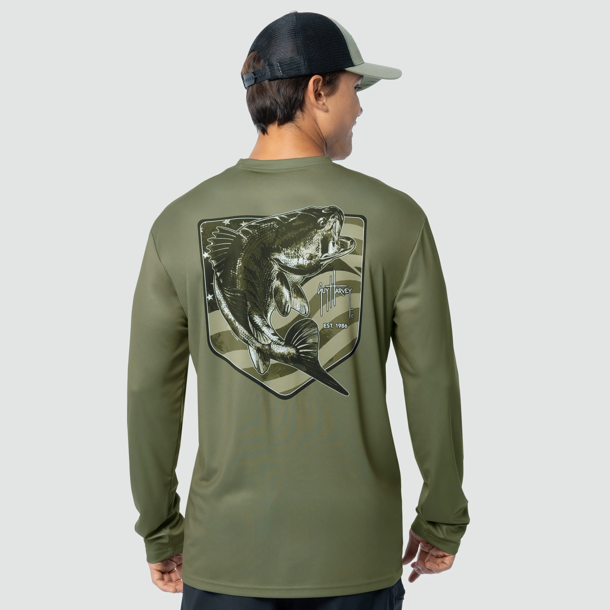Eco Cast Sun Protection Crew - Bass Badge