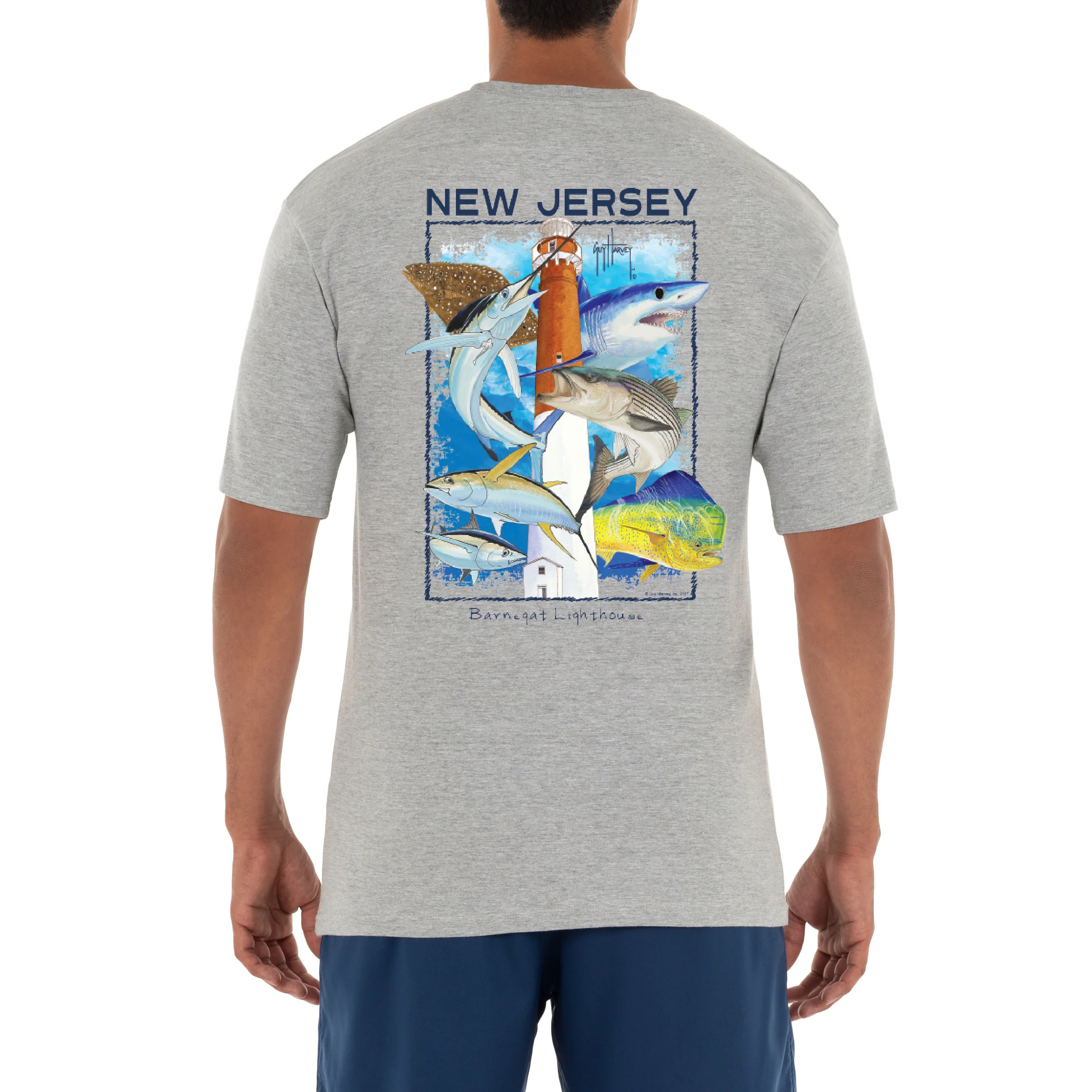 Men's 'Bernegat Lighthouse' Short Sleeve Crew Neck T-Shirt