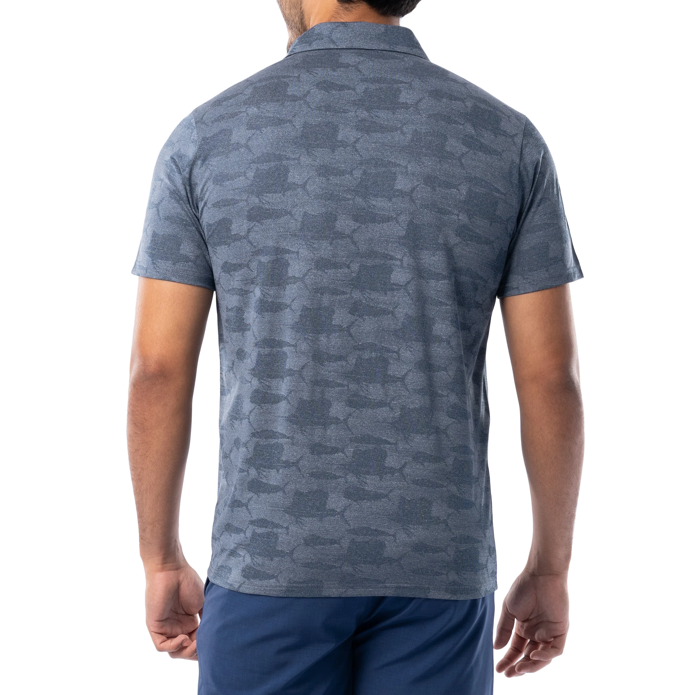 Men's Short Sleeve Bluewater Slam Jacquard Polo Shirt - Image 2
