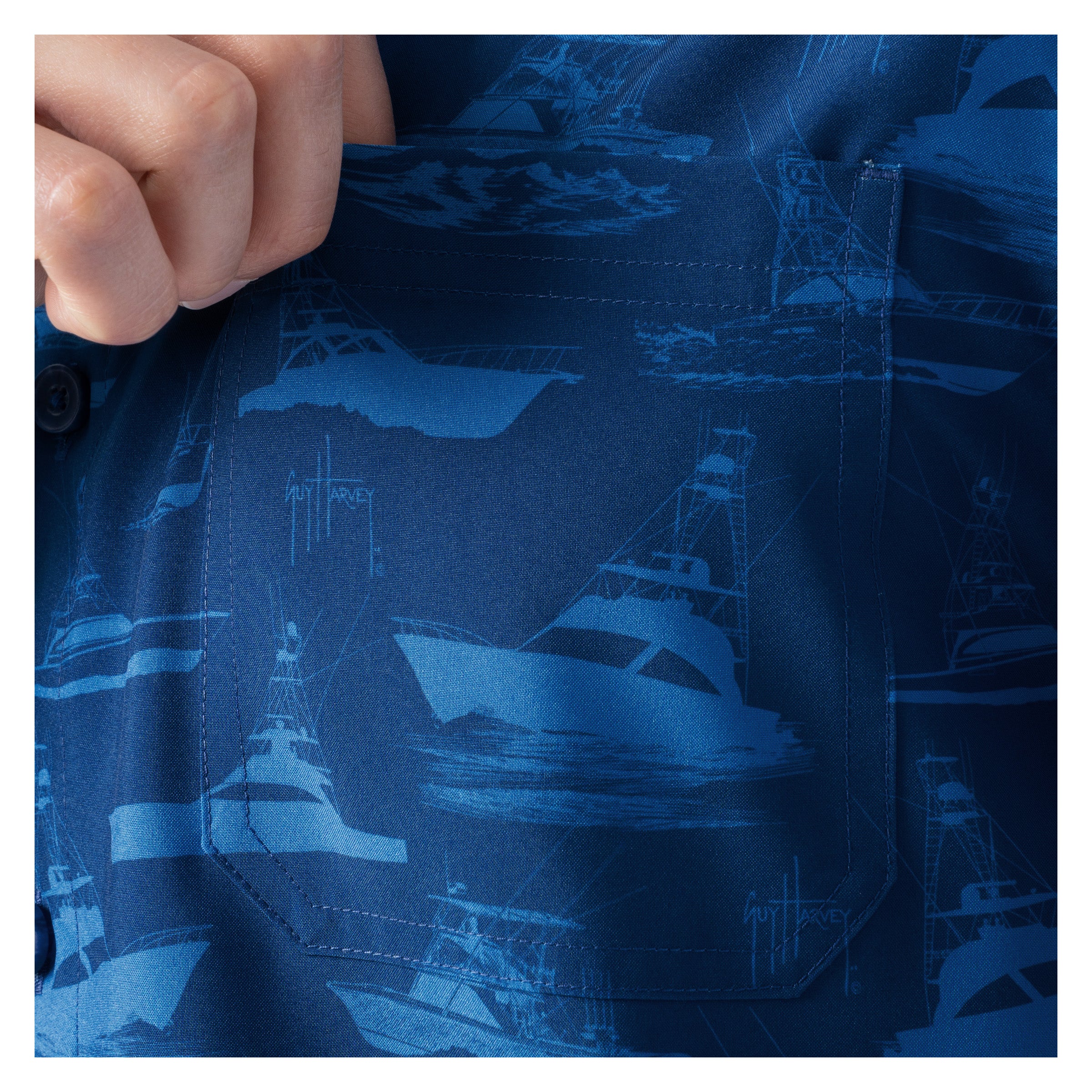 Mariner Fishing Shirt - Boat Sketch - Image 5