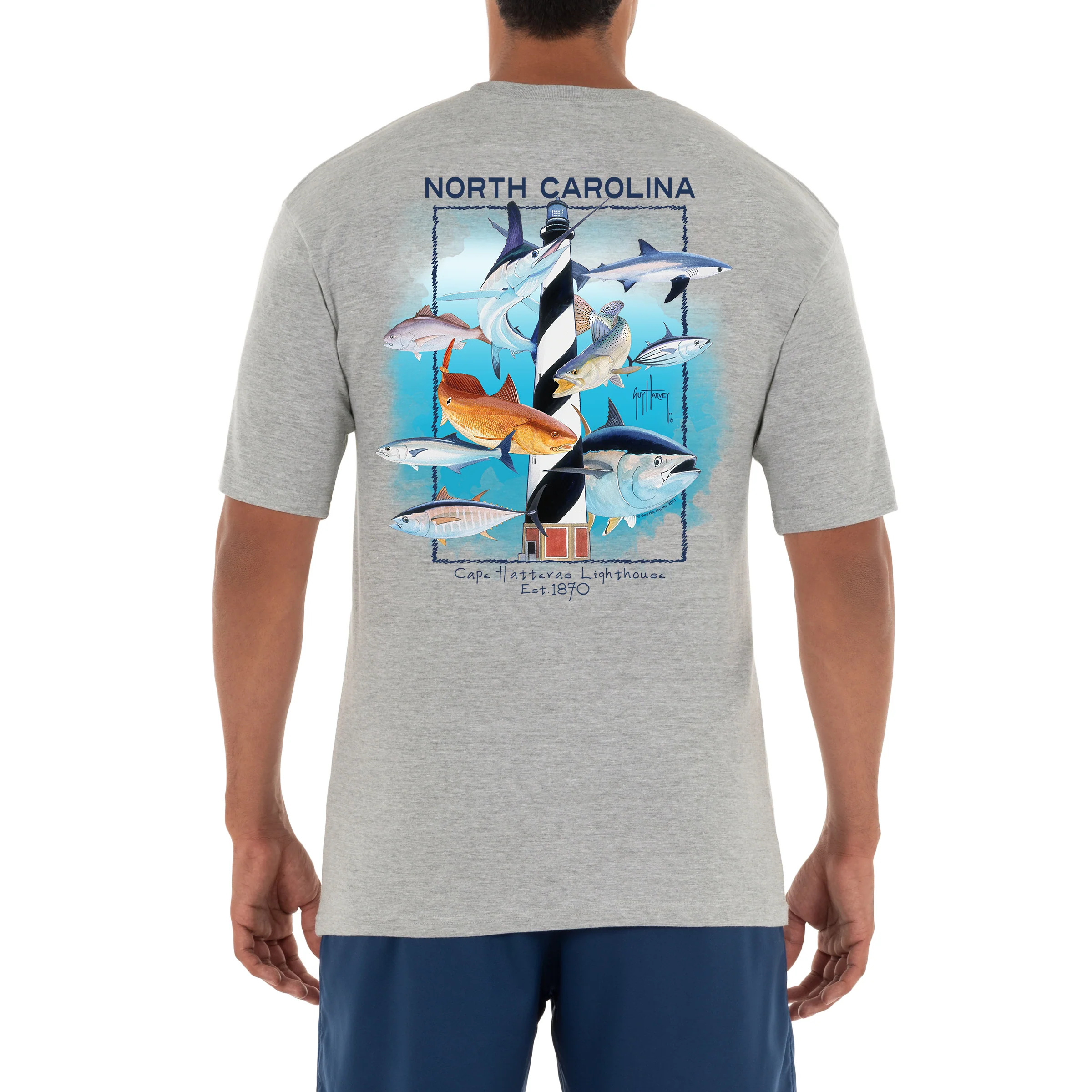 Men's 'Cape Hatteras Lighthouse' Short Sleeve Crew Neck T-Shirt