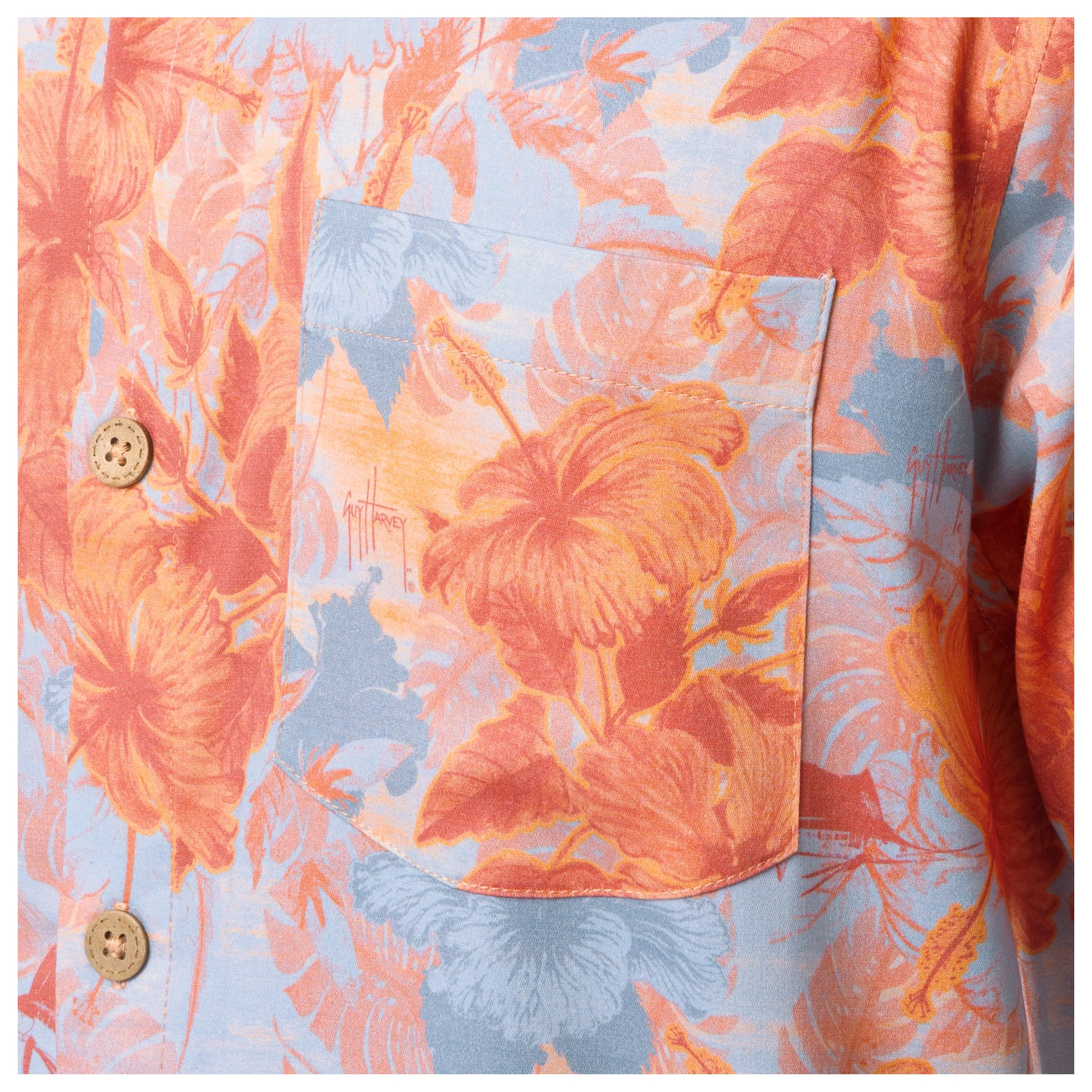 Men's Coral Hibiscus Key Printed Resort Shirt - Image 3