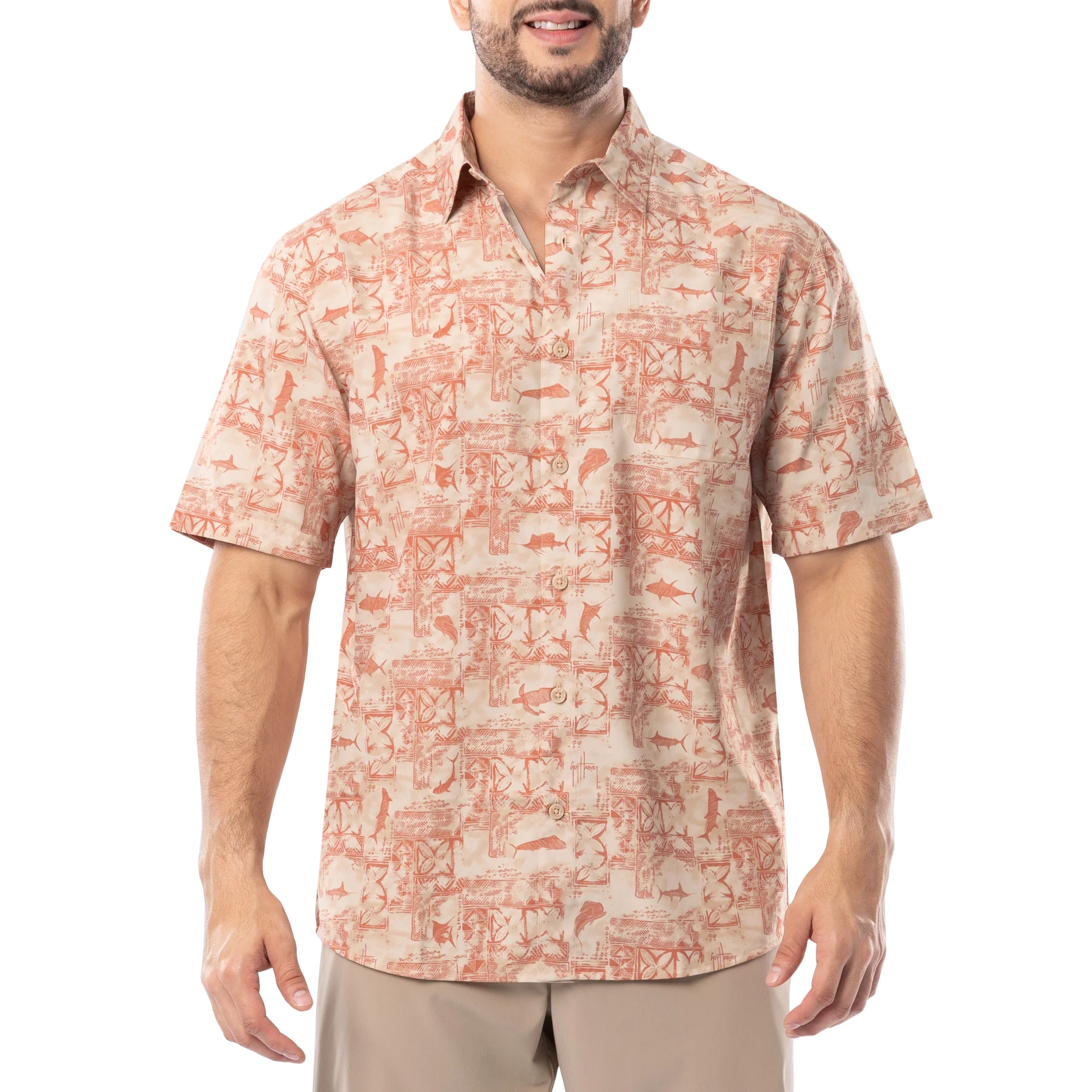Men's Distress Tapestry Performance Fishing Shirt