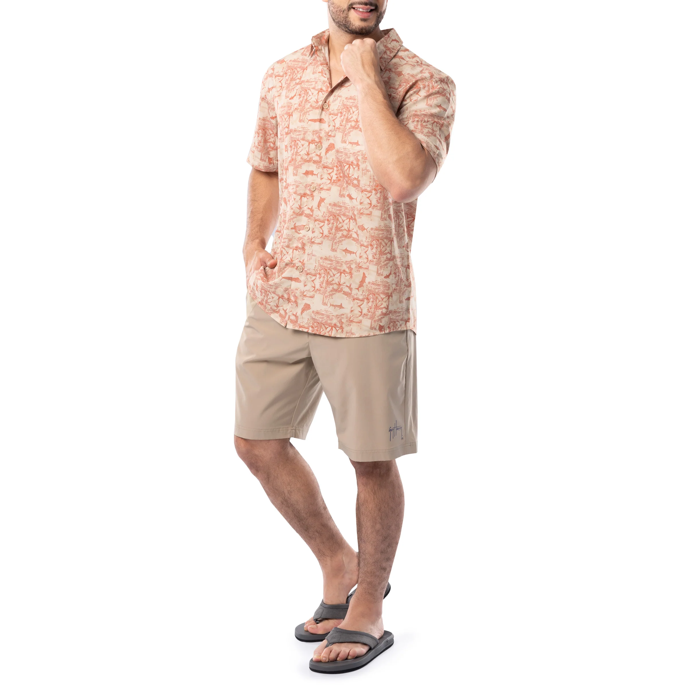 Men's Distress Tapestry Performance Fishing Shirt - Image 8