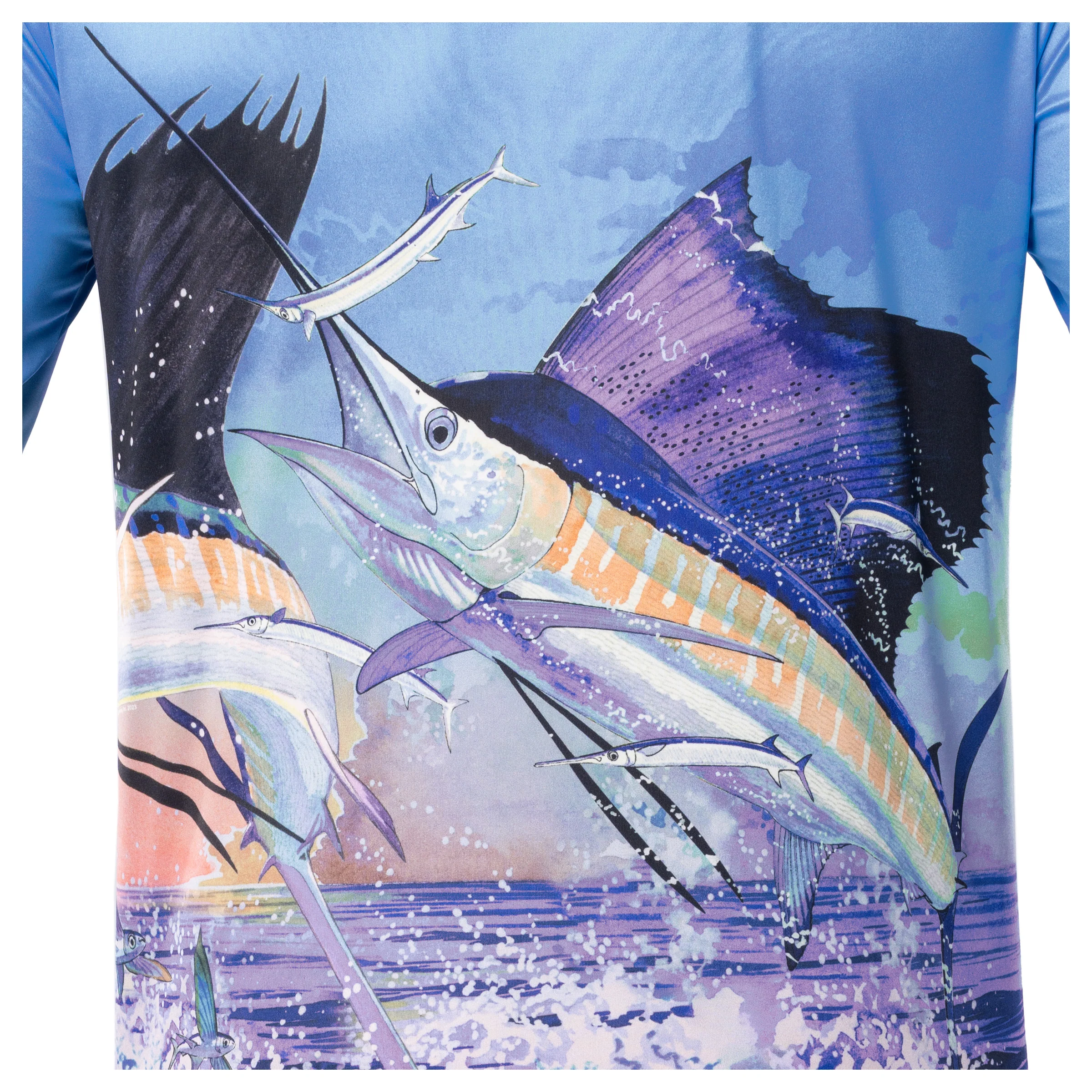 Men's Dueling Sailfish Long Sleeve Performance Shirt - Image 3