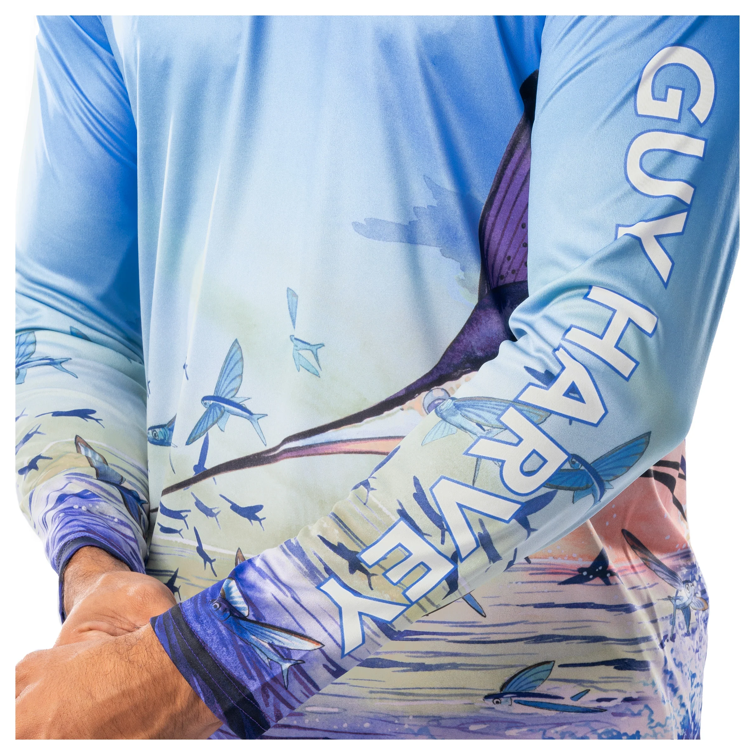 Men's Dueling Sailfish Long Sleeve Performance Shirt - Image 4