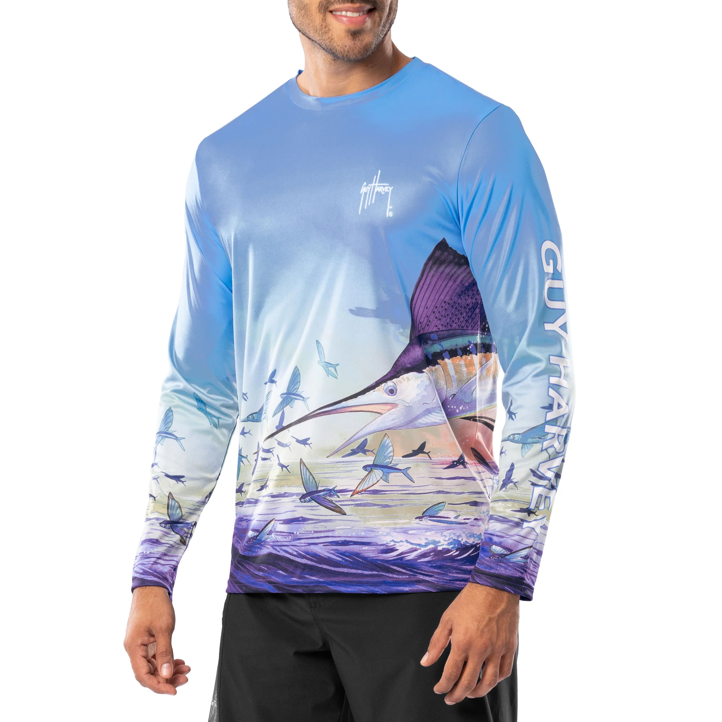 Men's Dueling Sailfish Long Sleeve Performance Shirt - Image 5