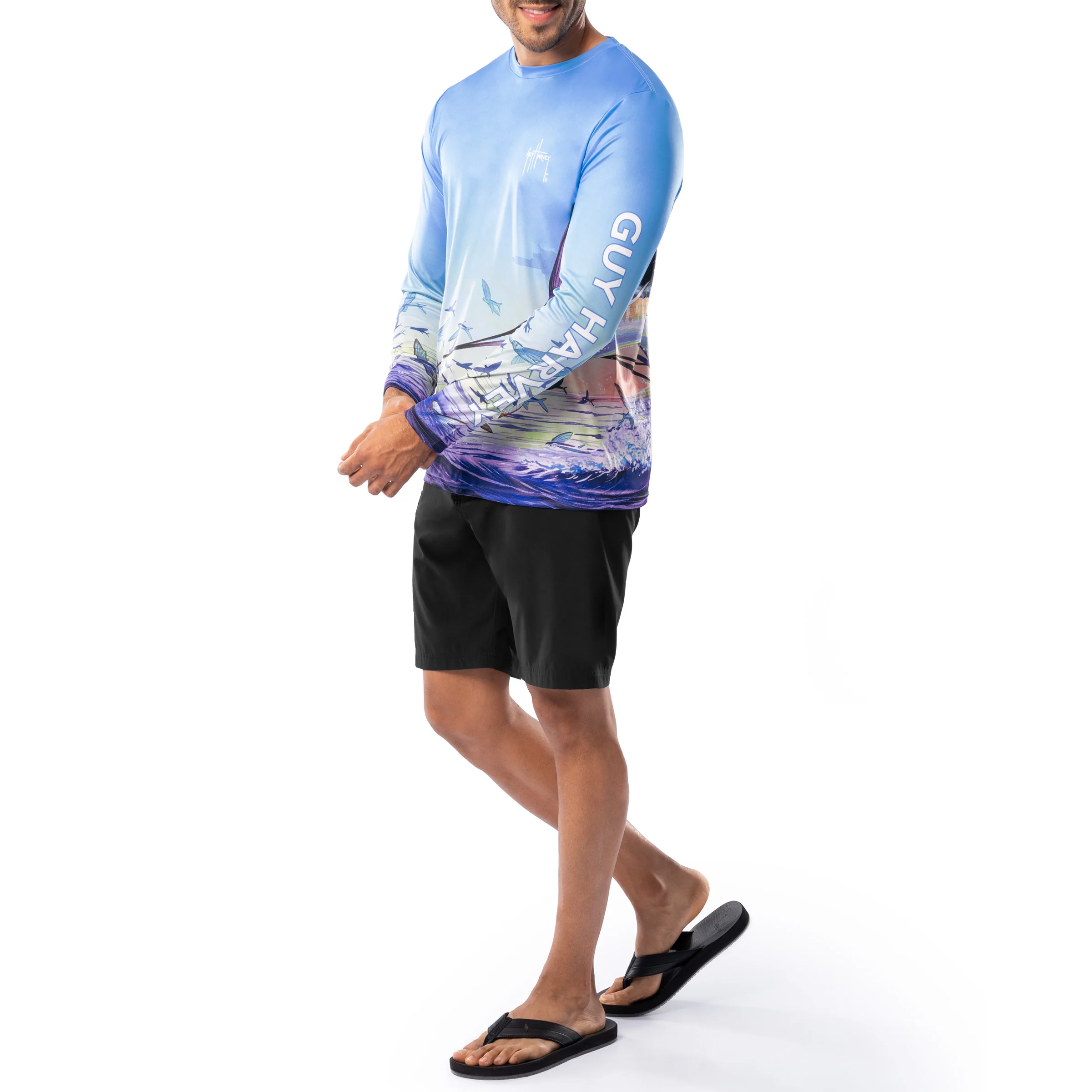 Men's Dueling Sailfish Long Sleeve Performance Shirt - Image 8