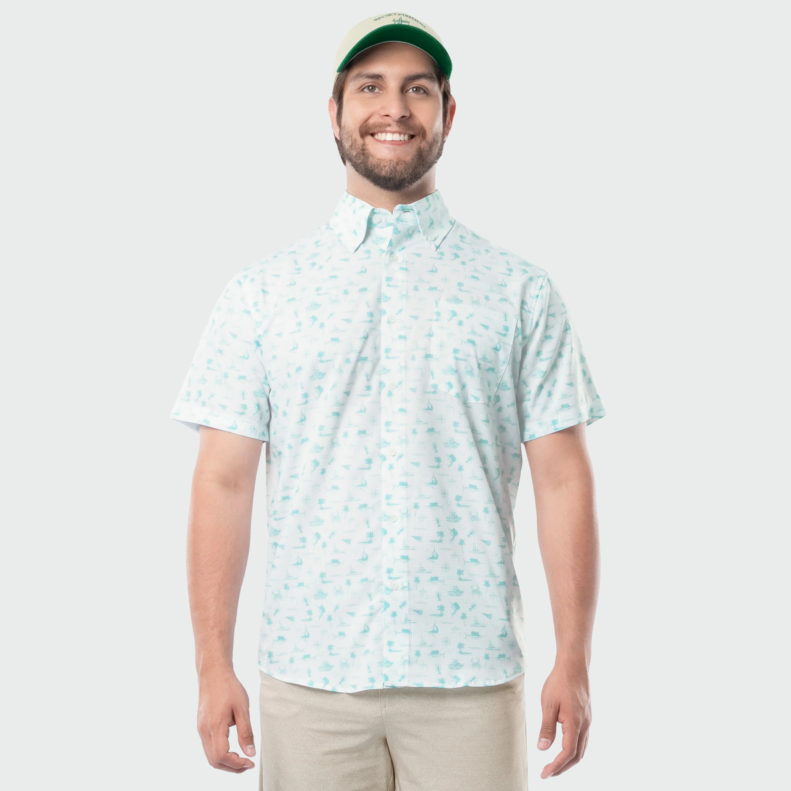 Eco Angler Fishing Shirt - Maritime Motif