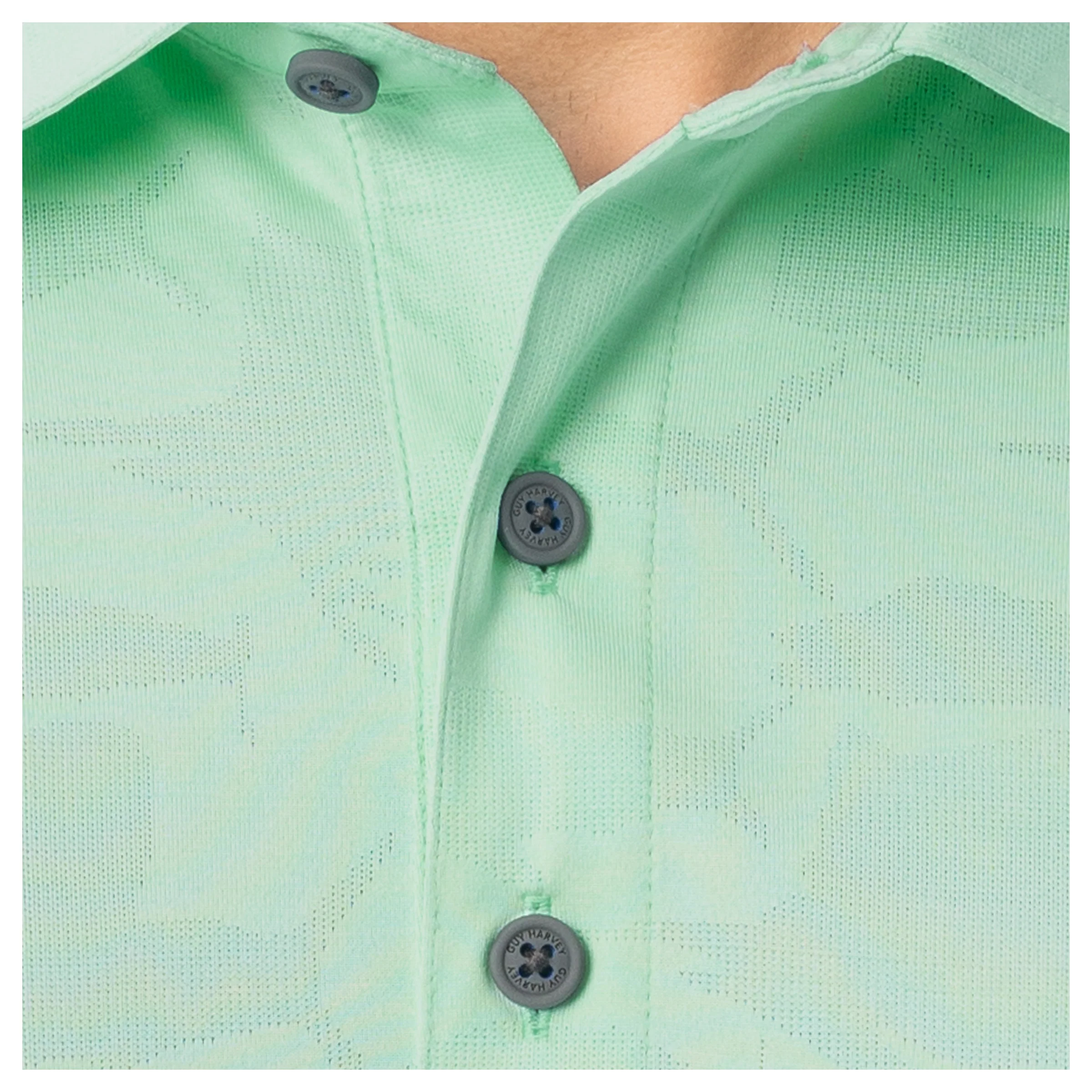 Men's Short Sleeve Green Bluewater Slam Jacquard Polo Shirt - Image 5