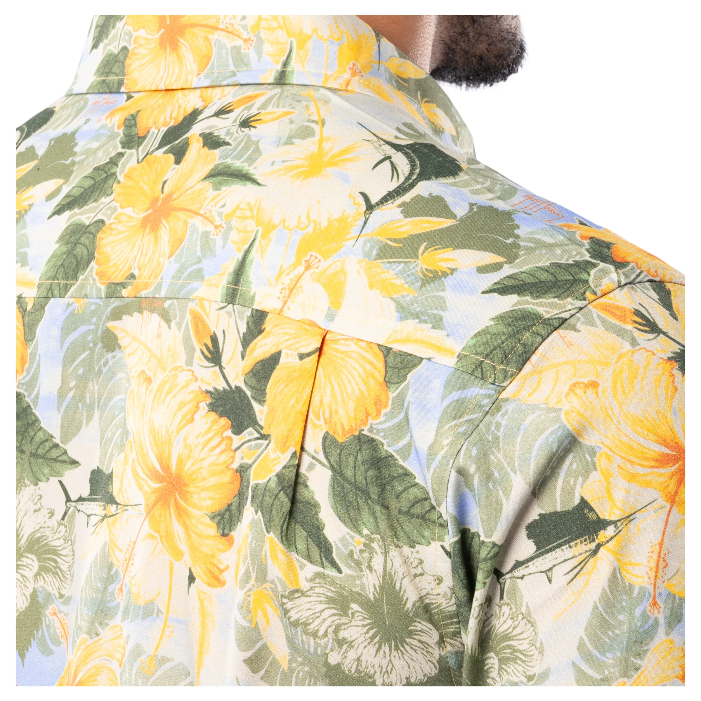 Men's Hibiscus Key Printed Resort Shirt - Image 6