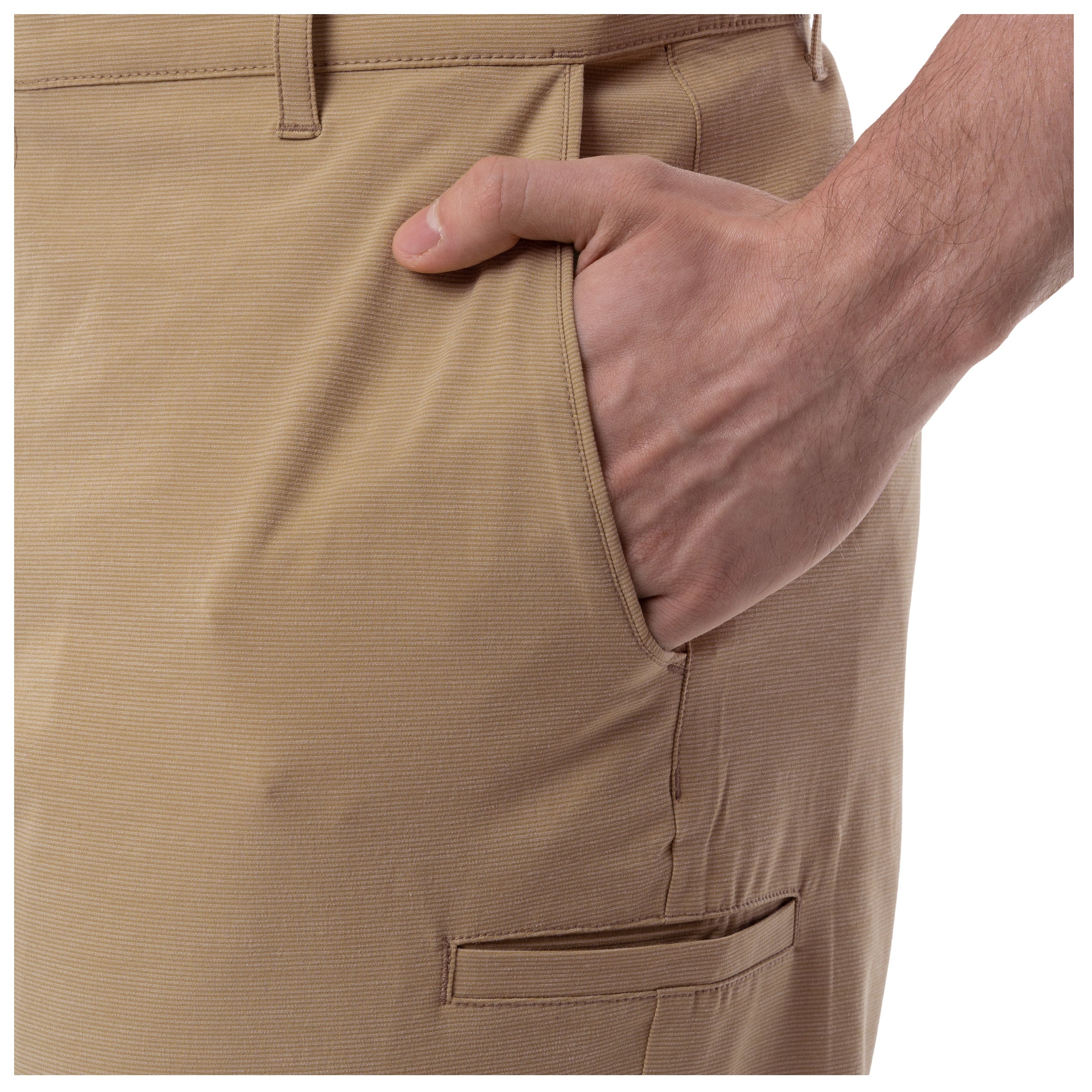 Men's Khaki Performance Hybrid Short 4-Way Stretch - Image 4