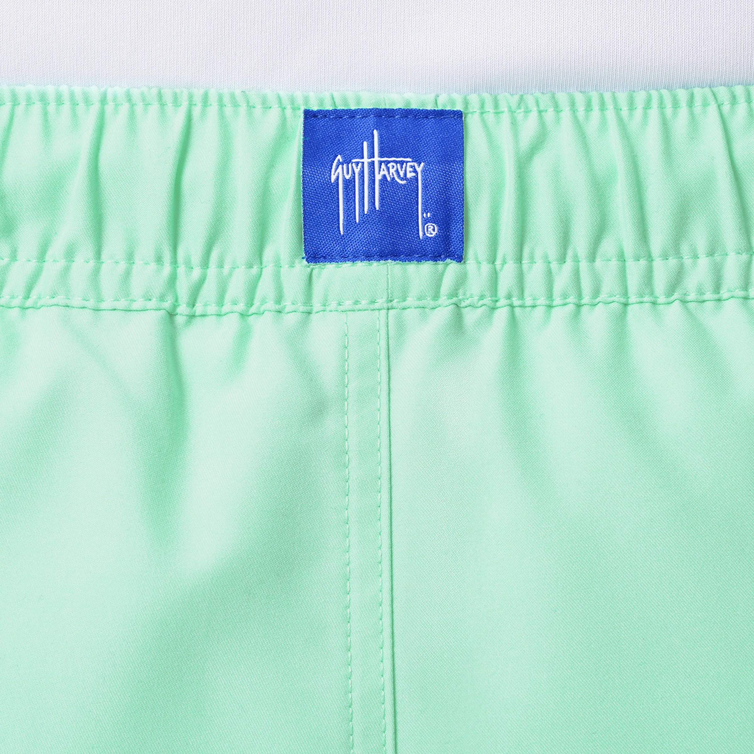 Men's Light Green Solid 7" Swim Trunks - Image 6
