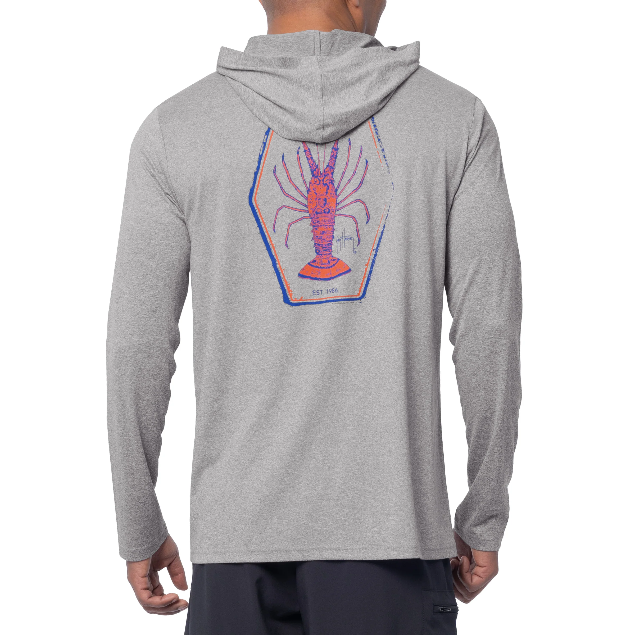 Men's Lobster Key Long Sleeve Performance Hoodie - Image 4