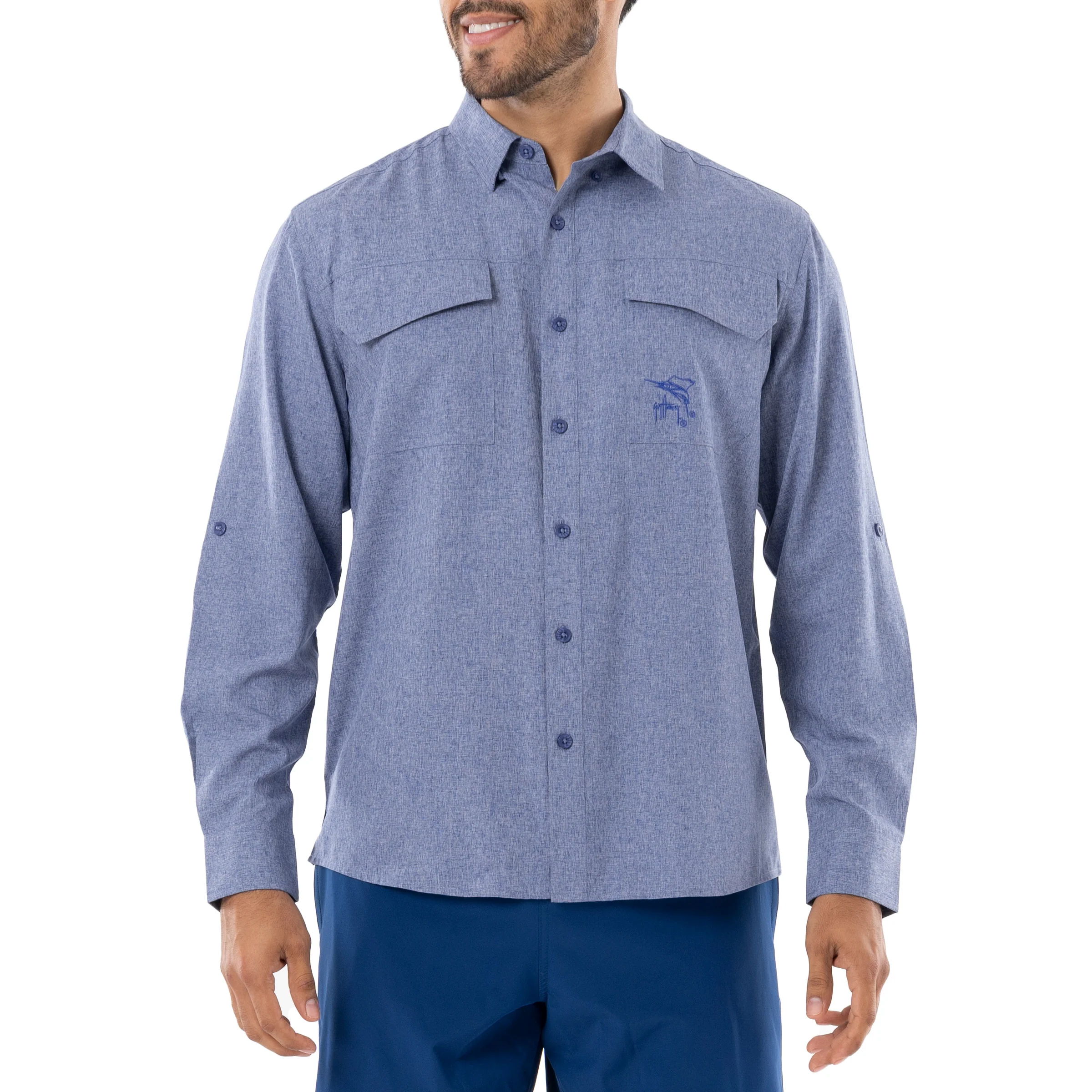 Harbor Heather Long Sleeve Fishing Shirt