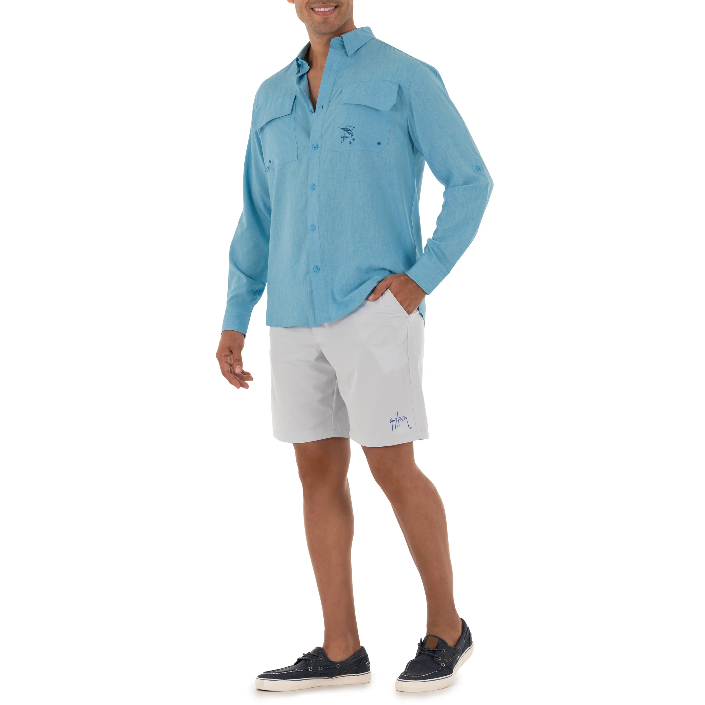 Harbor Heather Long Sleeve Fishing Shirt - Image 32