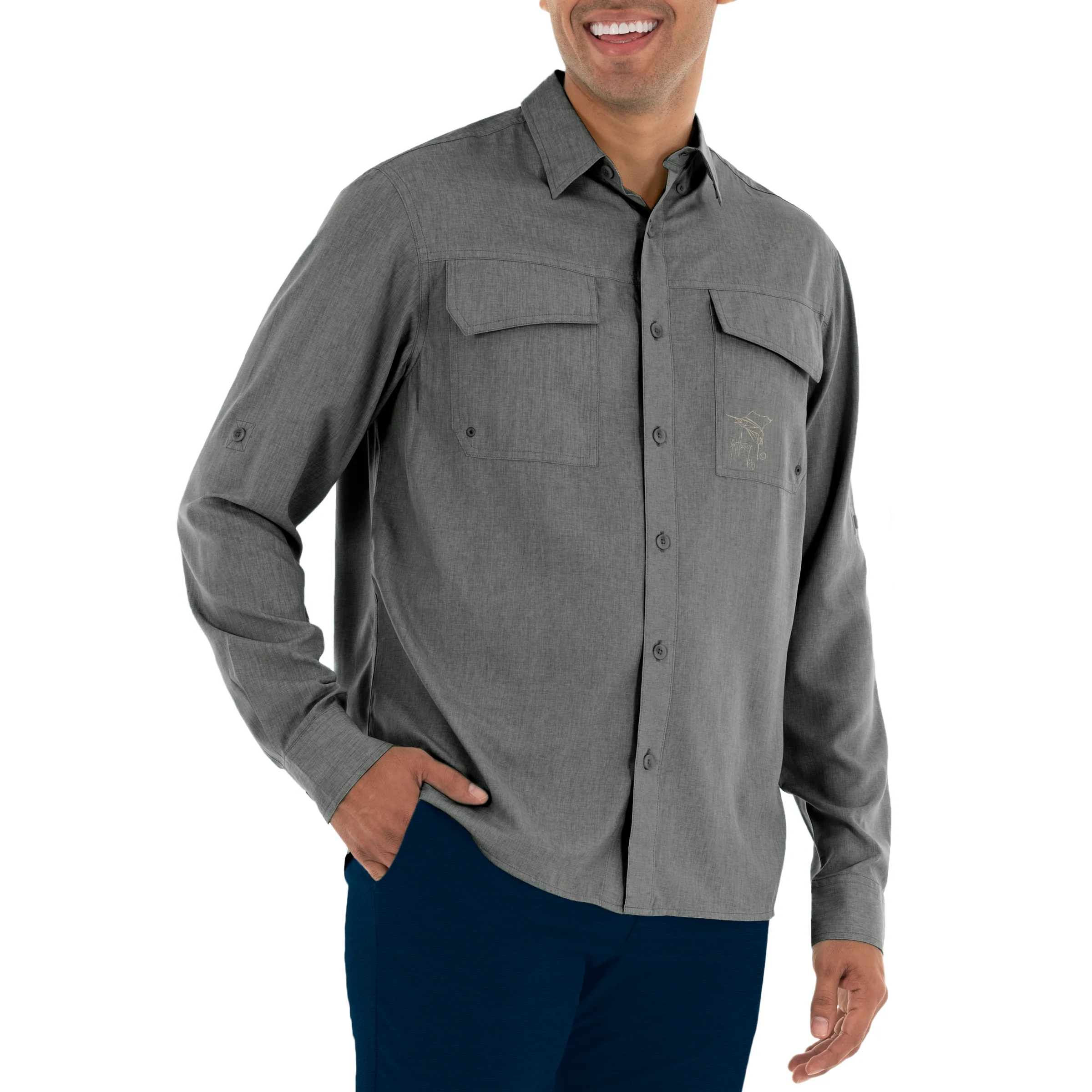Harbor Heather Long Sleeve Fishing Shirt - Image 35