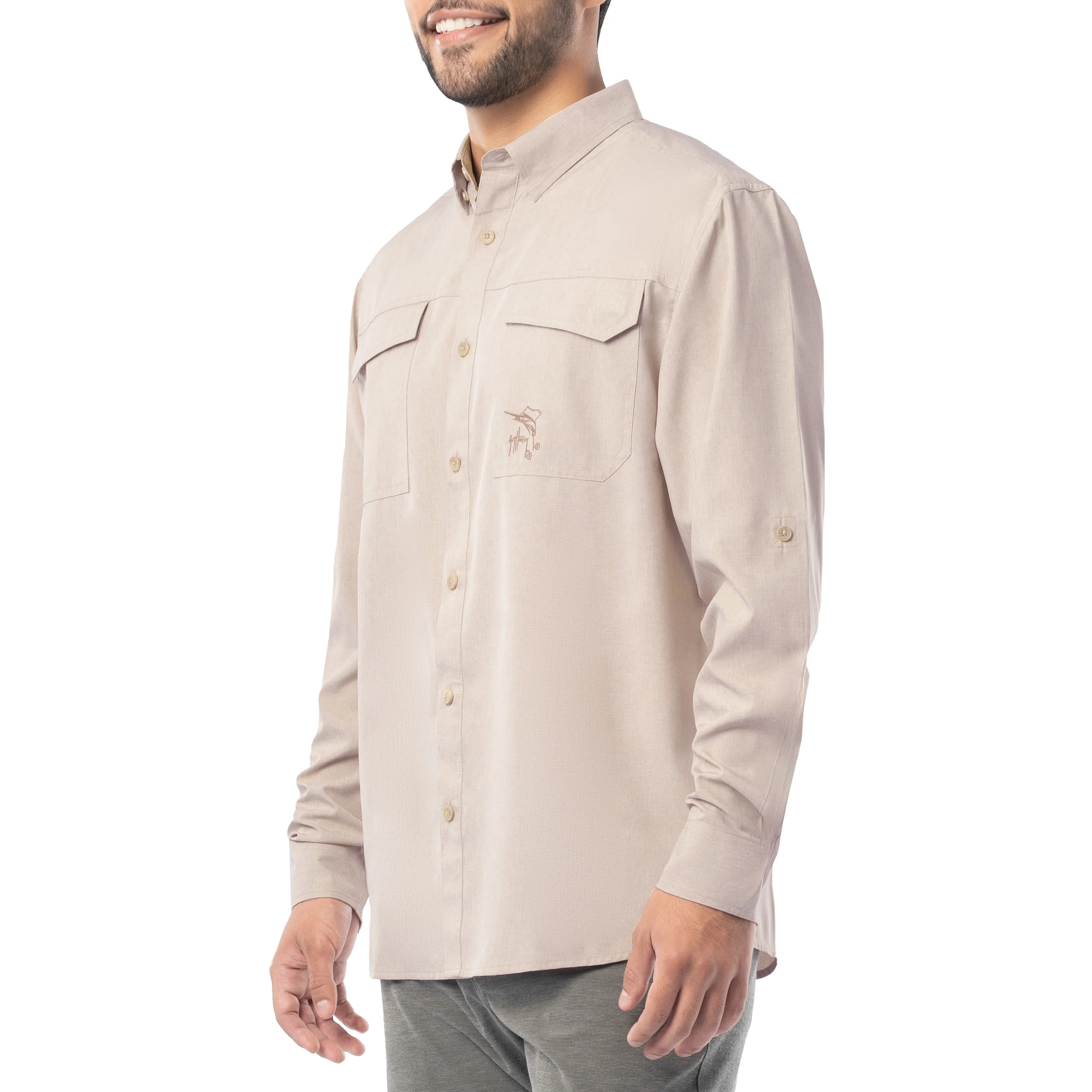 Harbor Heather Long Sleeve Fishing Shirt - Image 41