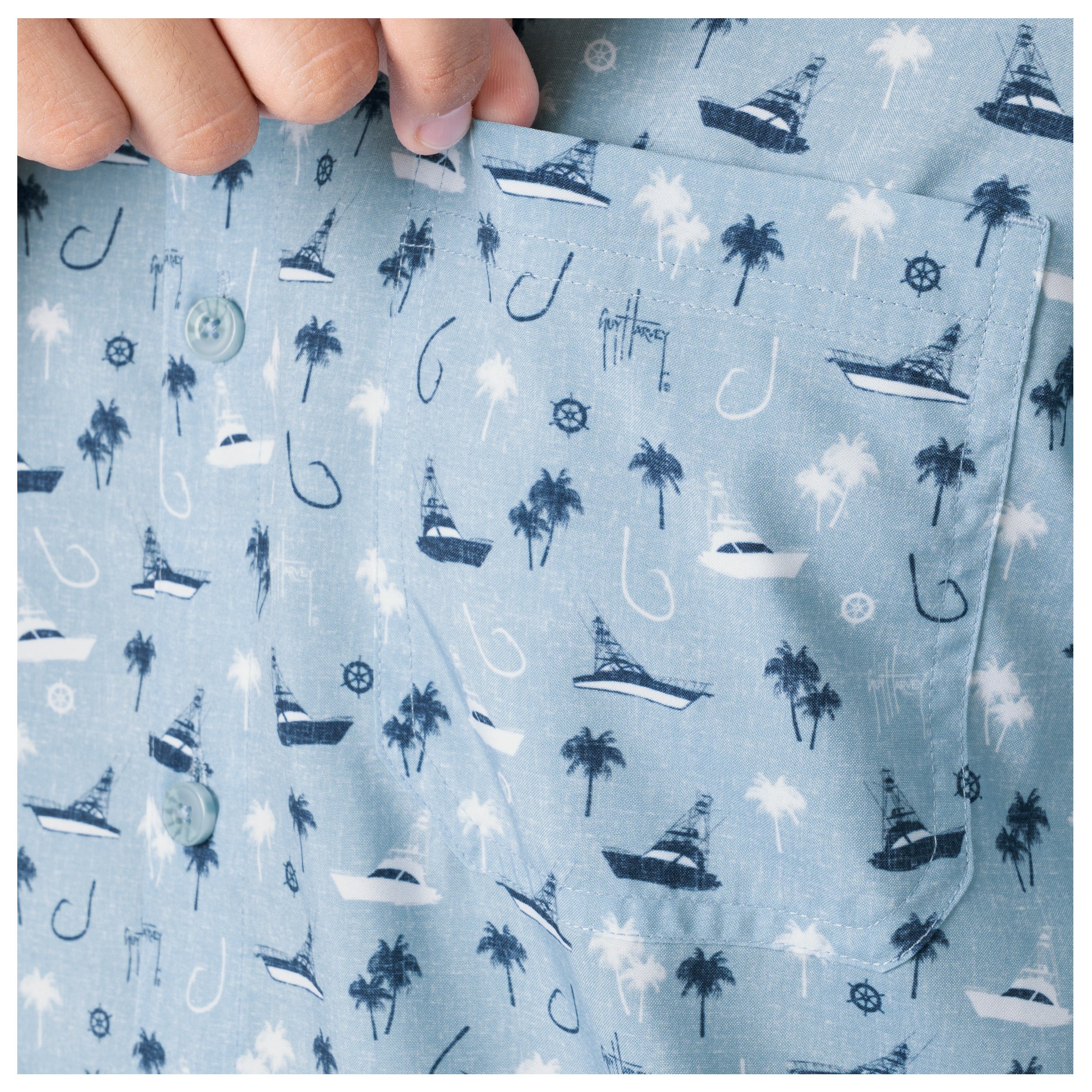 Mariner Fishing Shirt - Nautical Palms - Image 8