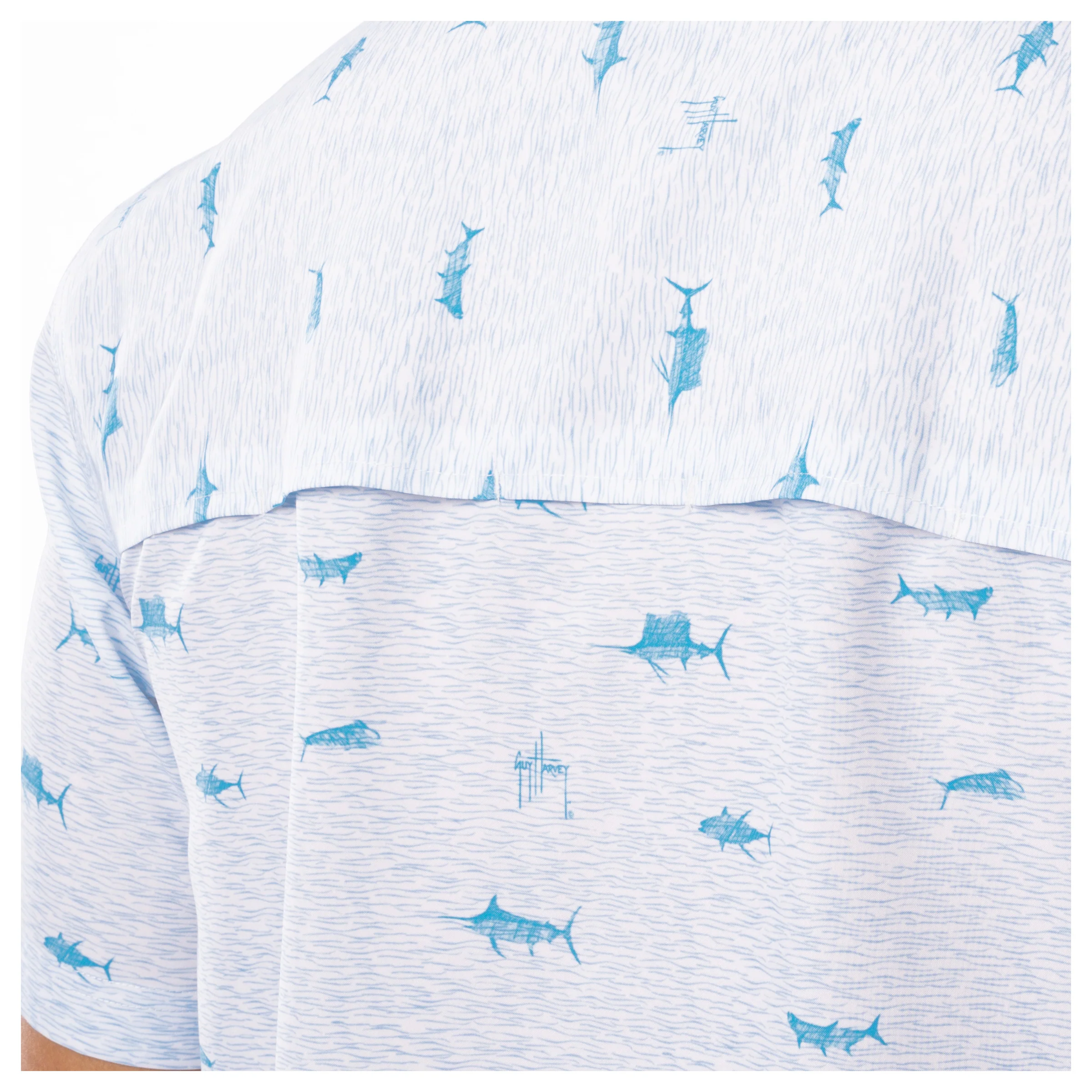 Men's Neat Scribble Performance Fishing Shirt - Image 4