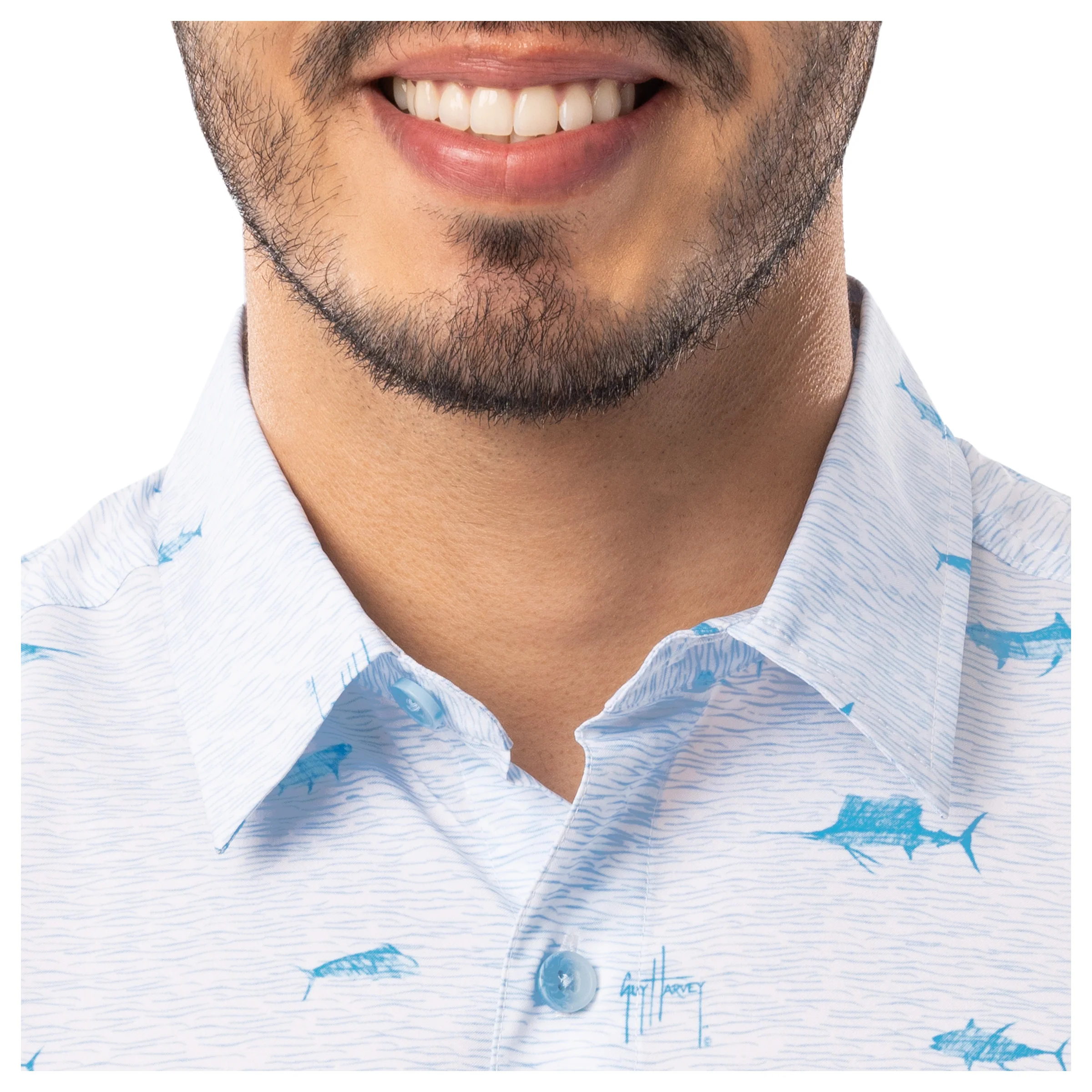 Men's Neat Scribble Performance Fishing Shirt - Image 6