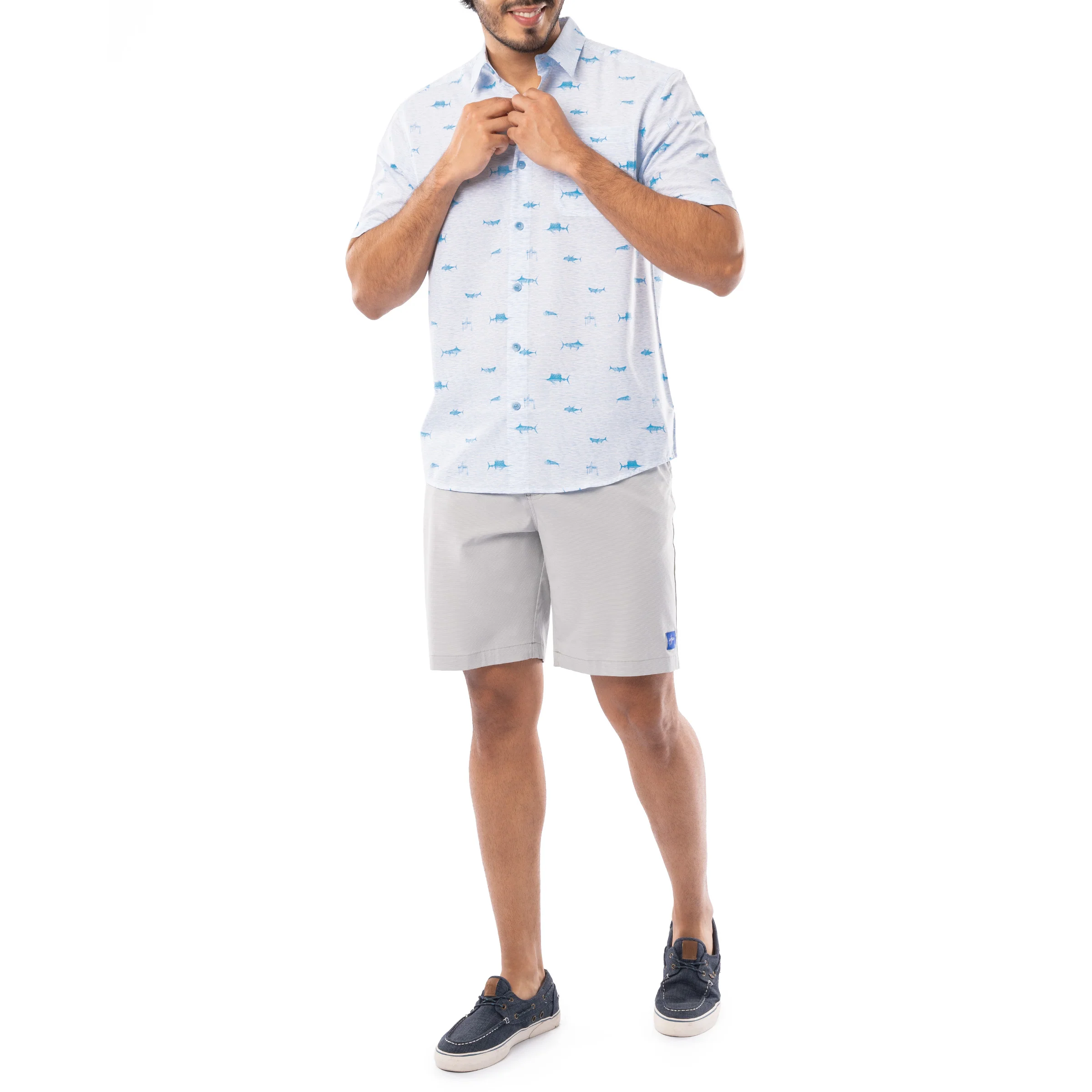 Men's Neat Scribble Performance Fishing Shirt - Image 7