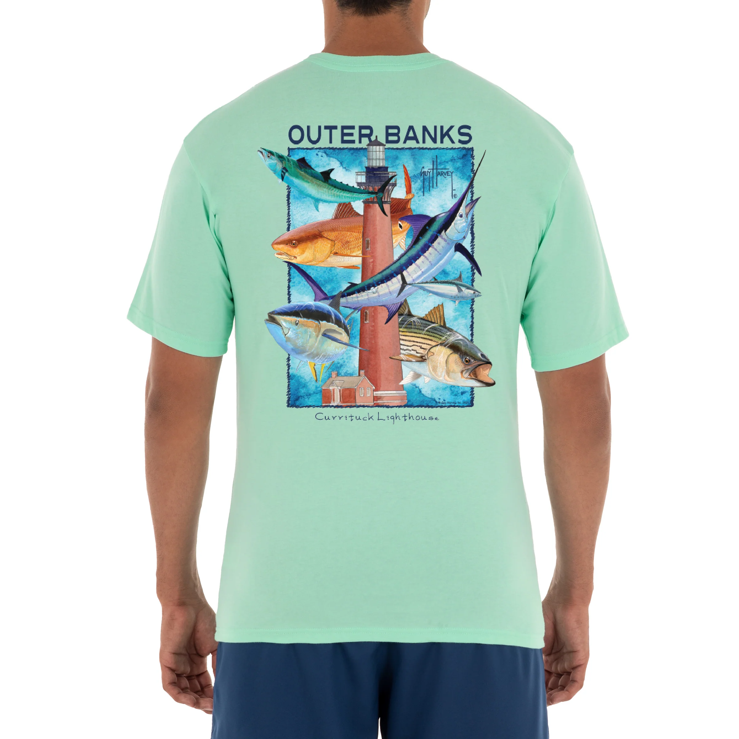 Men's 'Currituck Lighthouse' Short Sleeve Crew Neck T-Shirt