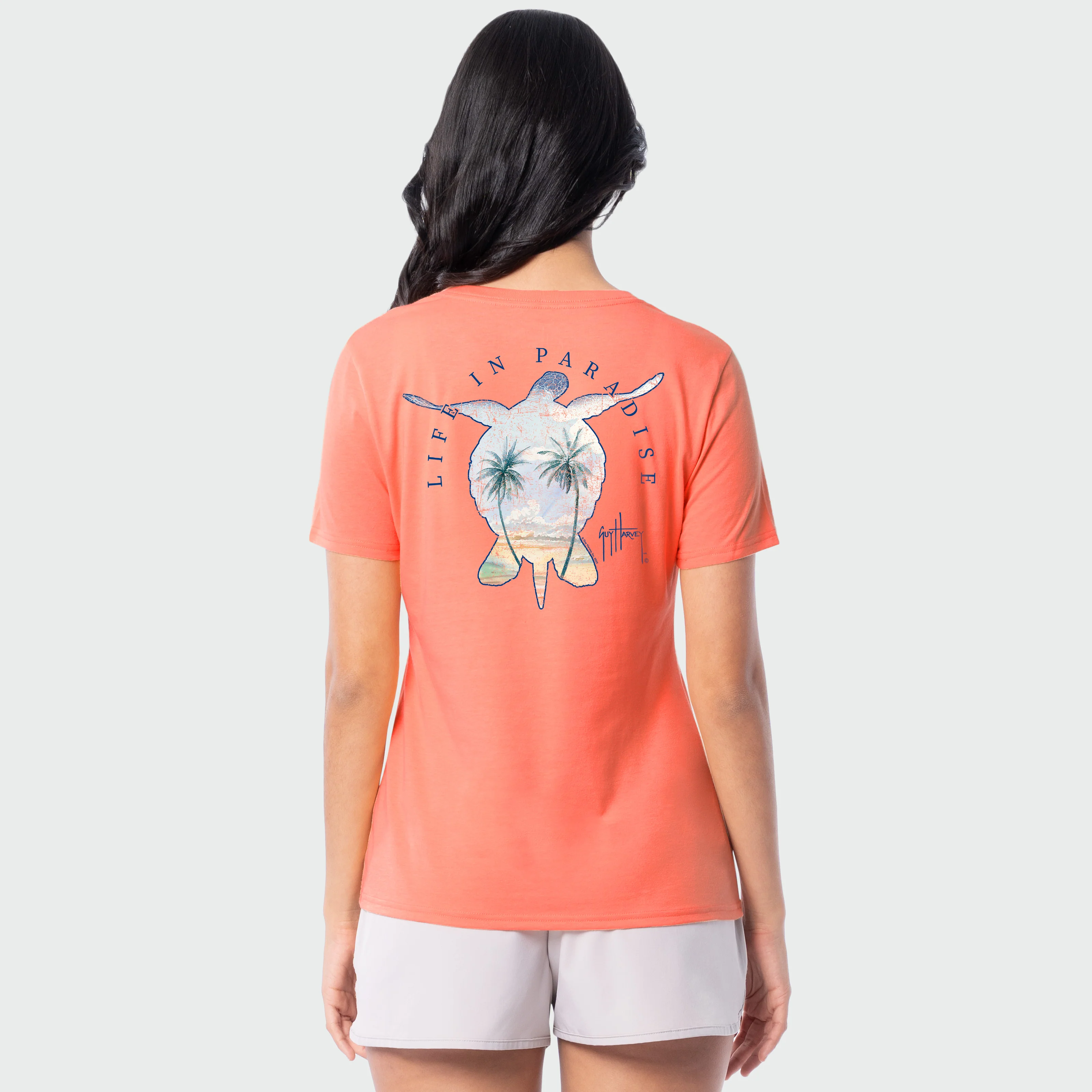 HarborLite V-Neck Tee - Paradise Turtle