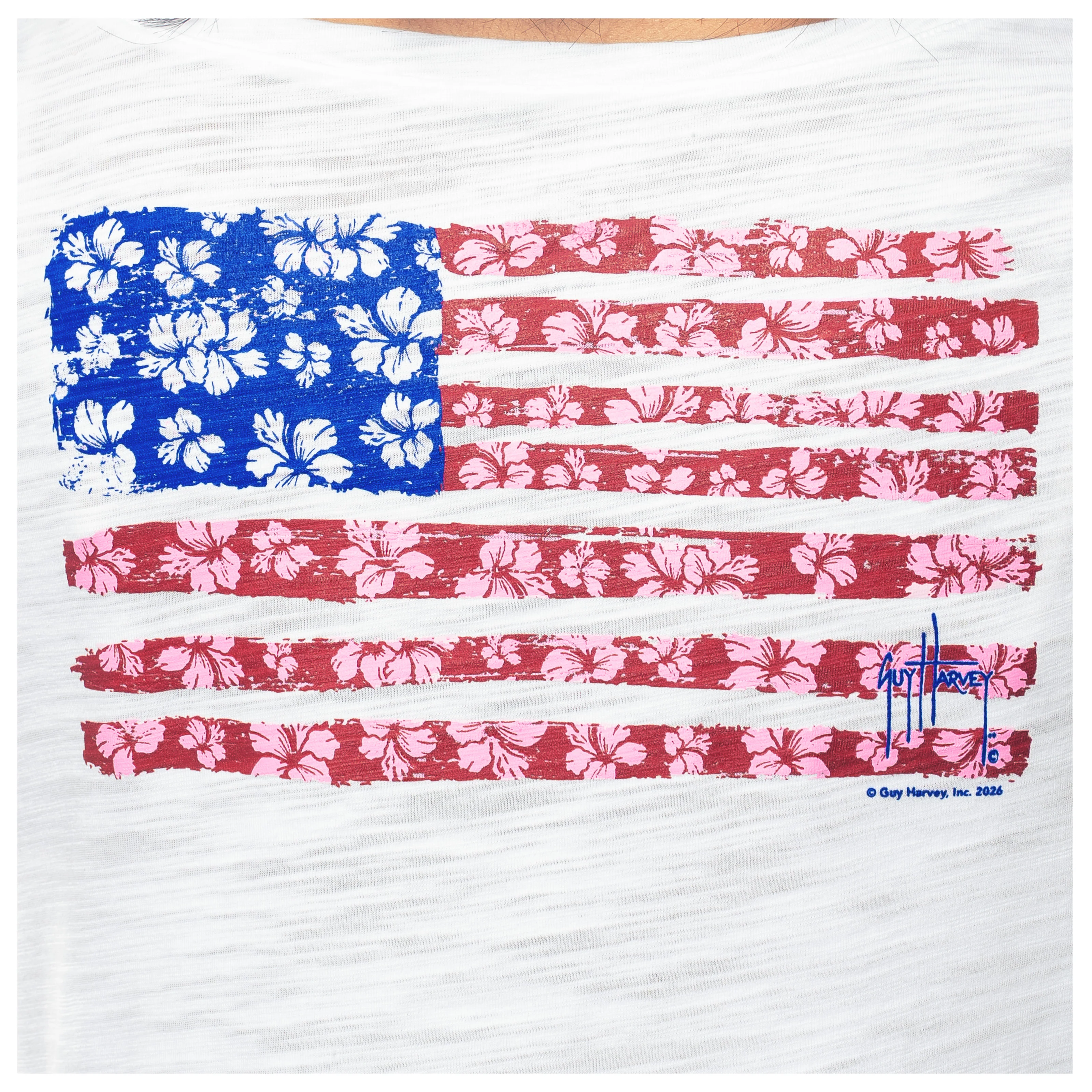 Shoreline V Neck Tee - American Floral - Image 3