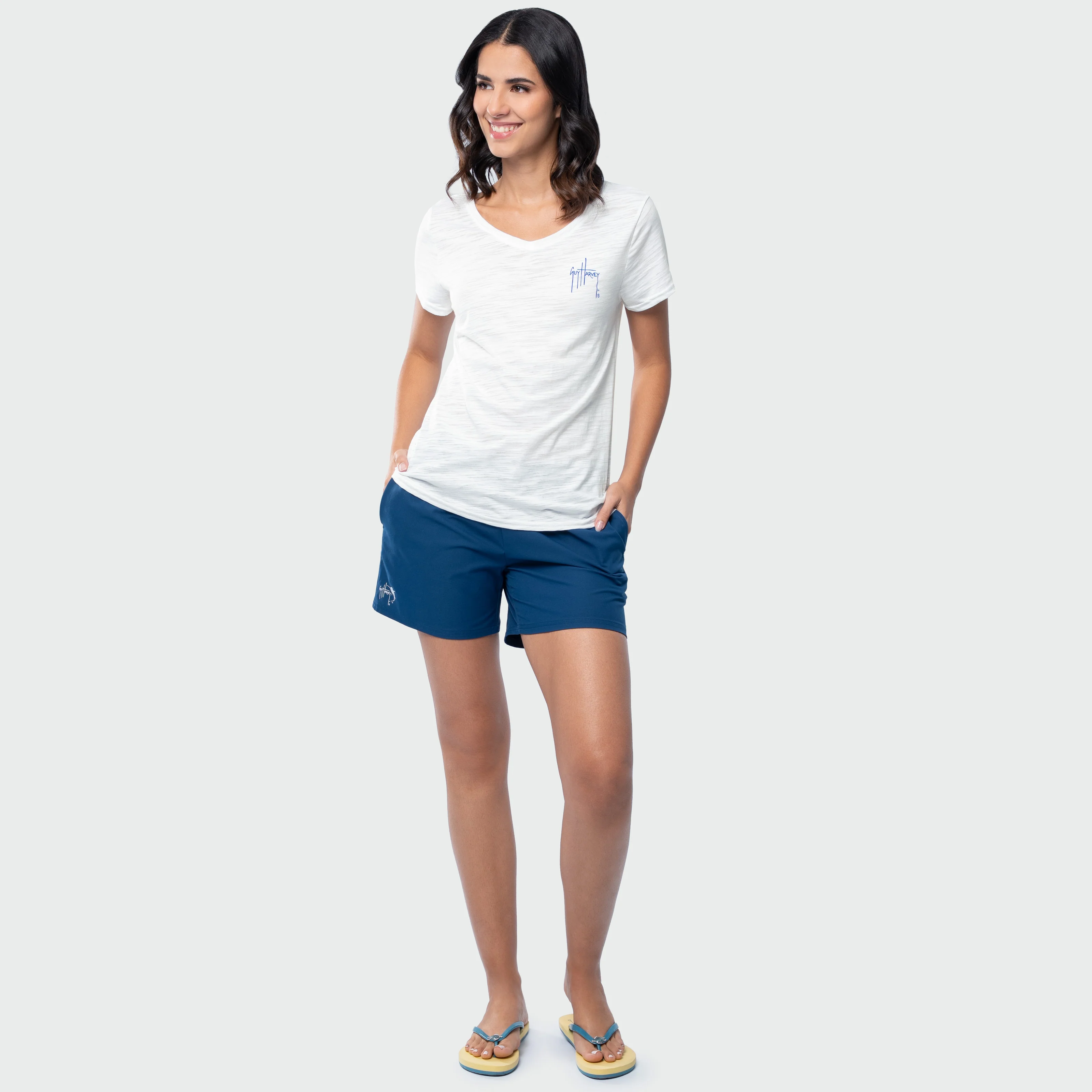 Shoreline V Neck Tee - American Floral - Image 7