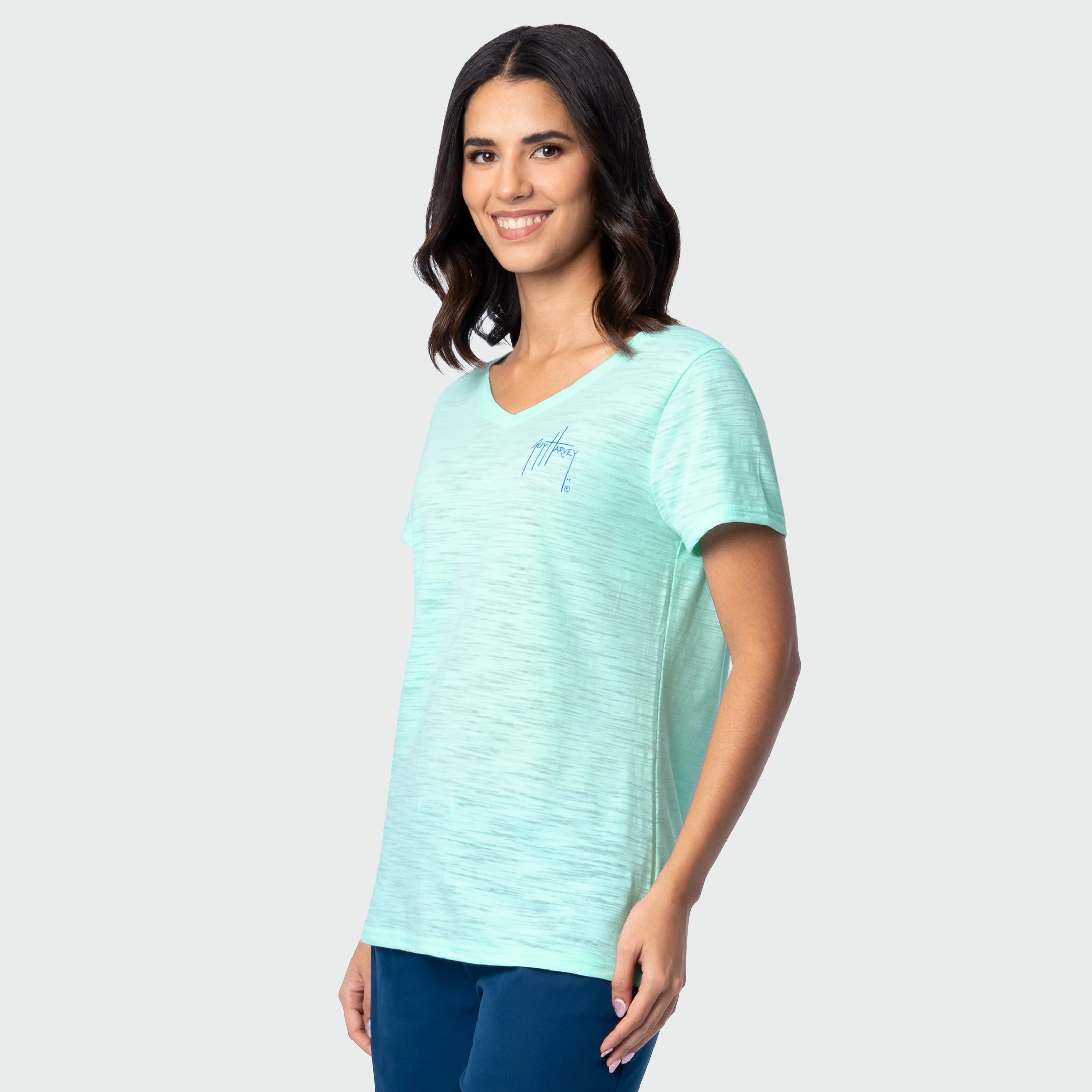 Shoreline V Neck Tee - Hello Summer - Image 4