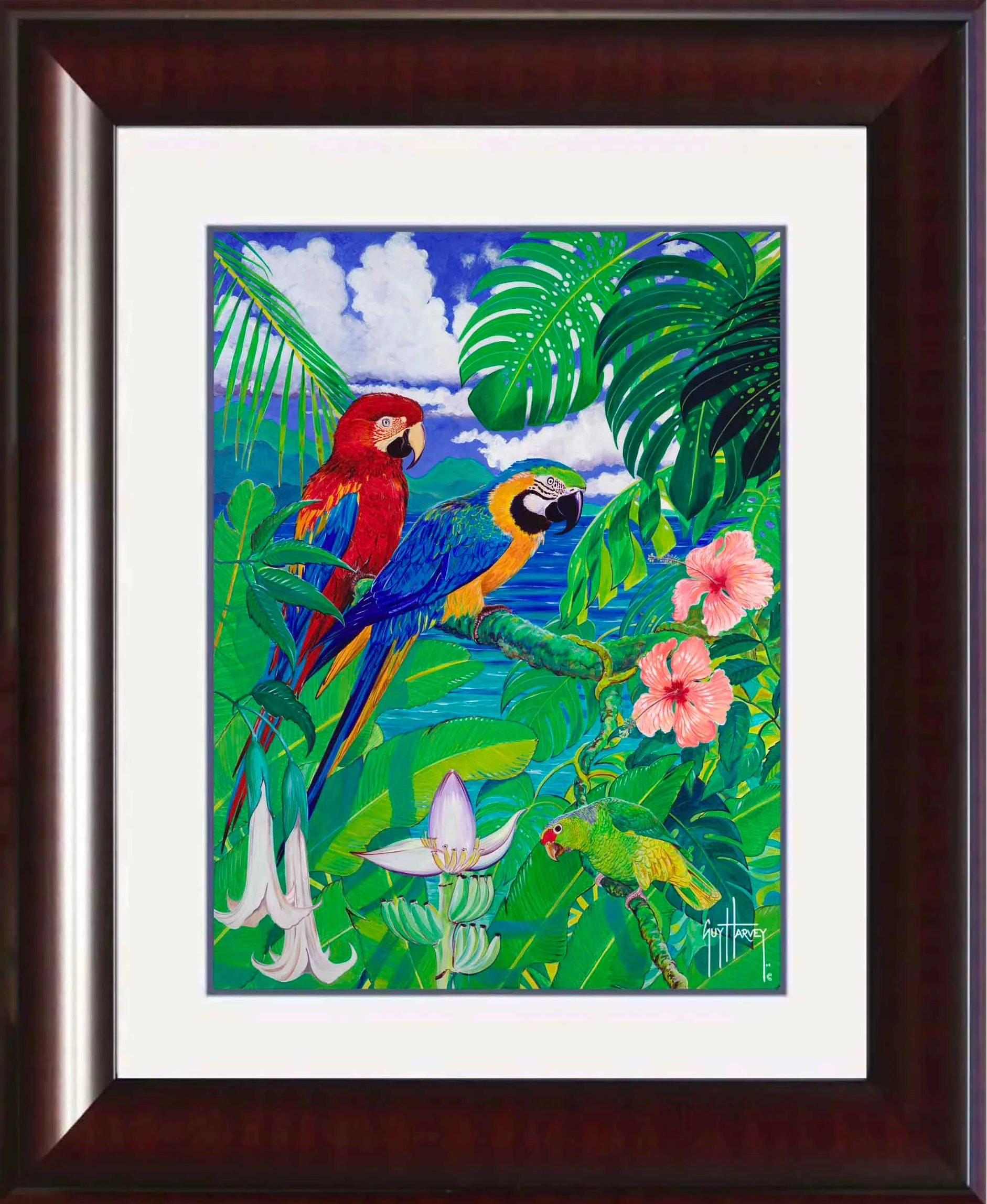 "Tropical Parrots" Grande Mini Print